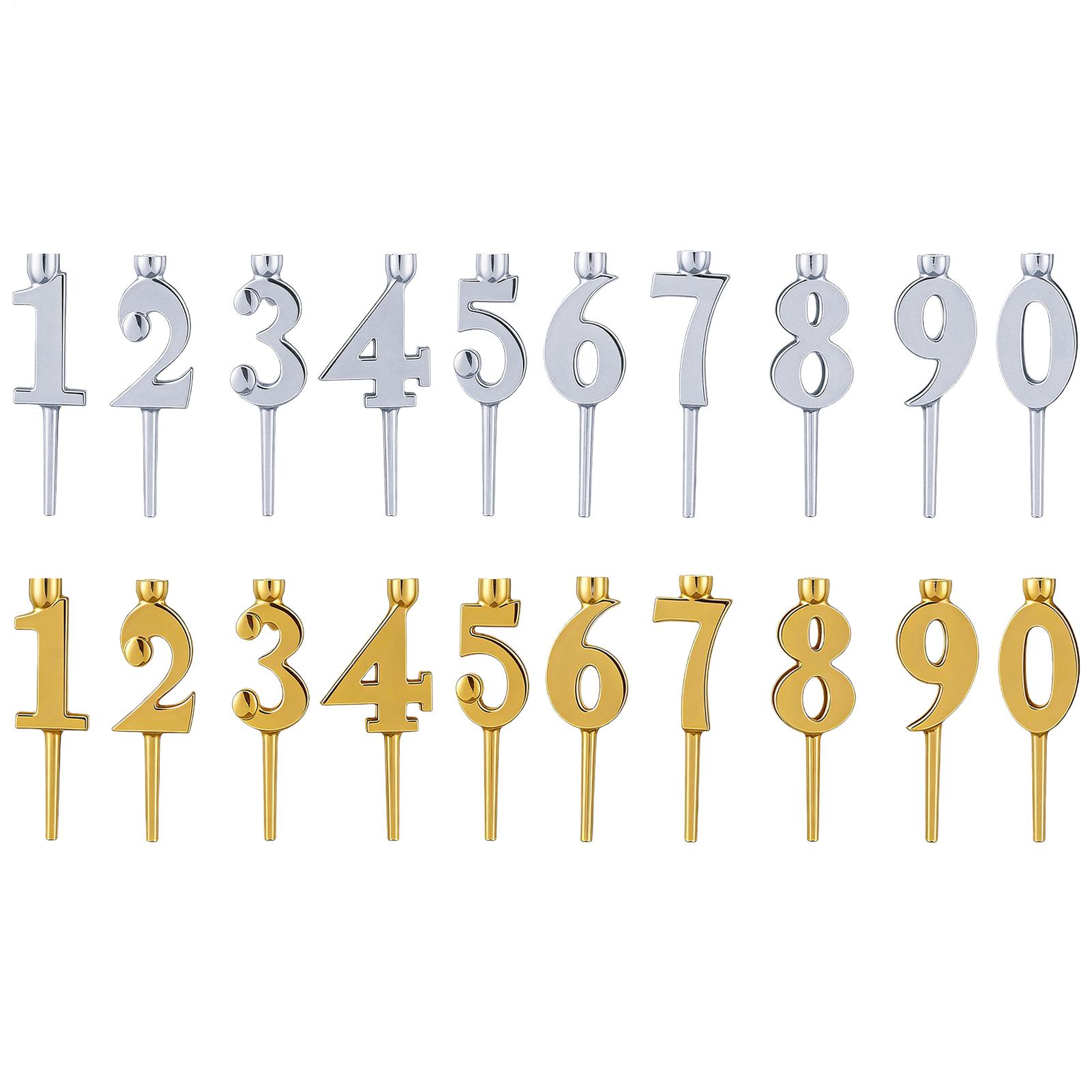 Candle For Supplies - Portacandele Numerici per Torta, 10 Pezzi,