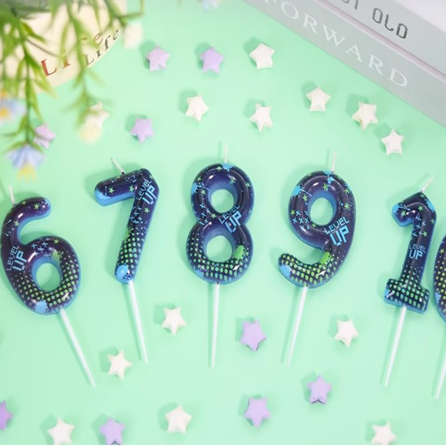 Candle For Supplies - Candeline di compleanno blu Game Boy