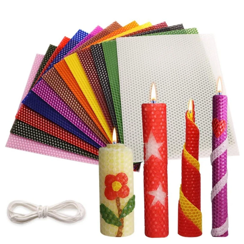 Beeswax Sheet Roll - 15*20/20x20CM foglio di cera d'api colorata