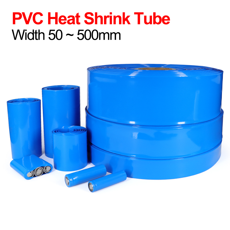 Shrink Sleeve Pvc - Tubo Termorestringente in PVC Blu 1/5m,