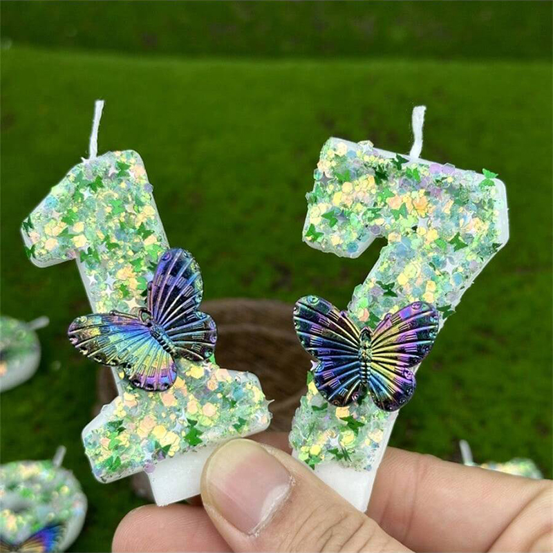 1Pc Verde Paillettes Numero 0- - Candle For Supplies recensione e prezzo