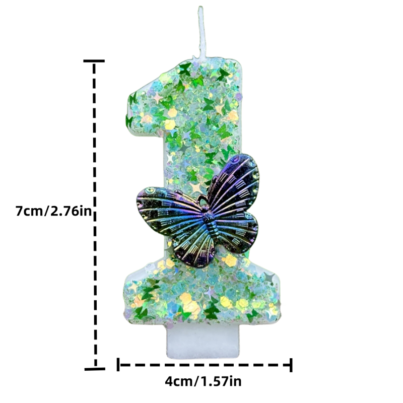 1Pc Verde Paillettes Numero 0- - Candle For Supplies recensione e prezzo